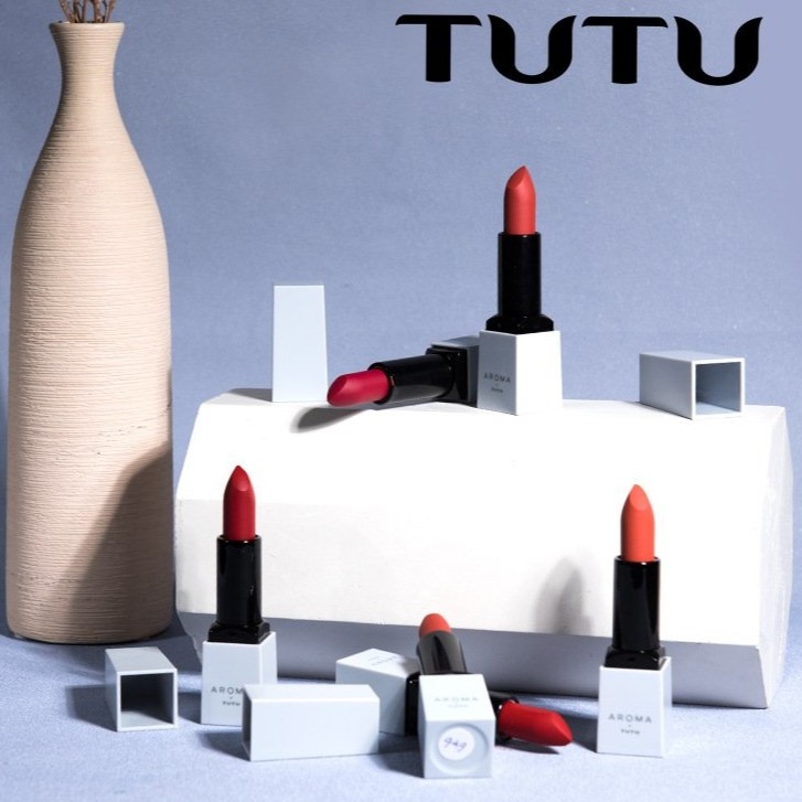 Son Thỏi Siêu Lì Mịn Môi TUTU AROMA Little Blue Lipstick- Thỏi Vuông #601