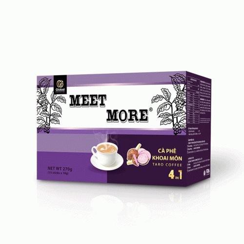 Cà phê Meet More vị khoai môn hộp 15 gói 18g