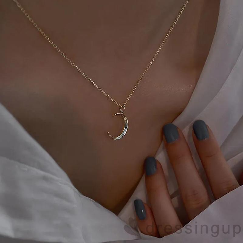 Vòng cổ phối mặt hình trăng khuyết thời trang dành cho nữ