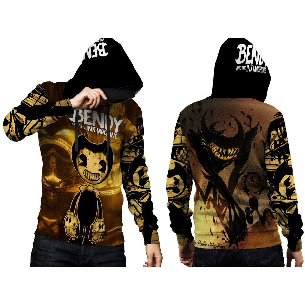 Áo Khoác Hoodie Khóa Kéo In Hình Game Bendy And The Ink Machine Thời Trang Dành Cho Nam 01