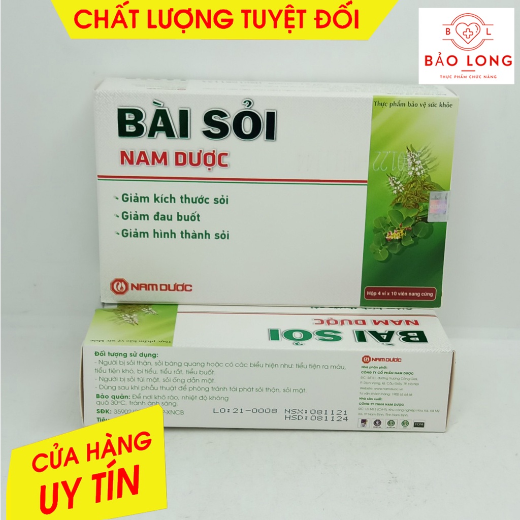 Bài sỏi Nam Dược - Sỏi thận, sỏi mật hộp 40 viên