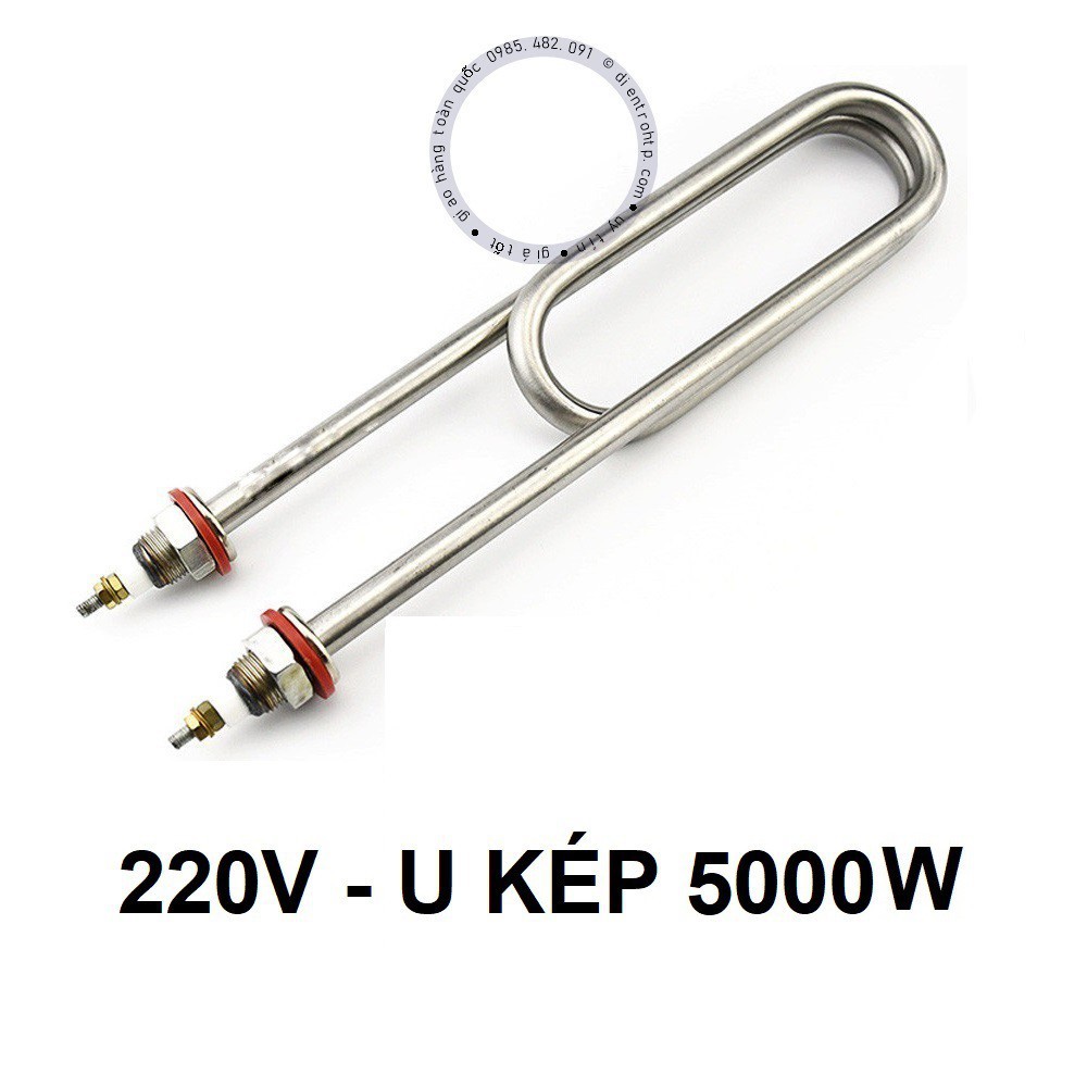 Điện trở thanh nhiệt U kép, đun nước tủ cơm, nấu nước - 220V -3kw/4kw/5kw/6kw Inox 304 cao cấp