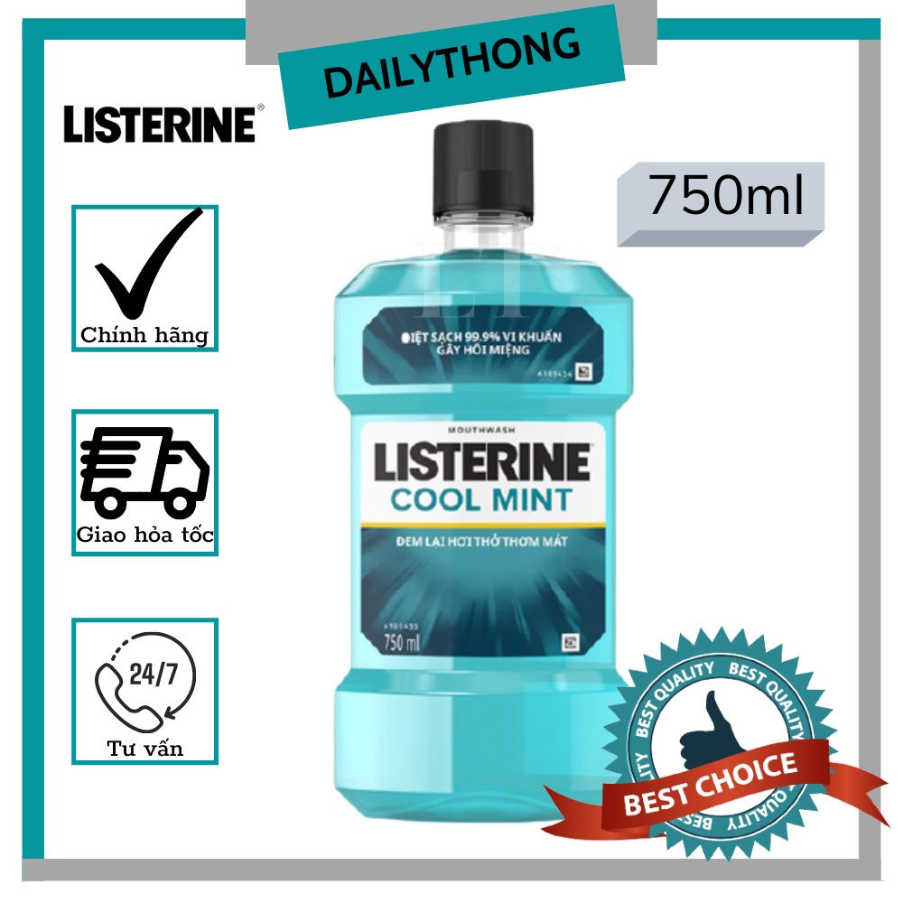 Nước xuc miệng Listerine 750ml nước súc miệng listerine