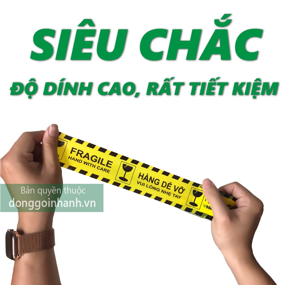 Combo 5 Cuộn Băng Keo Đóng Hàng Có Chữ Hàng Dễ Vỡ 100y GHN 5CBK4M