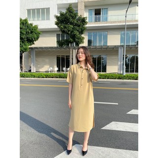 Đầm sơ mi xẻ tà