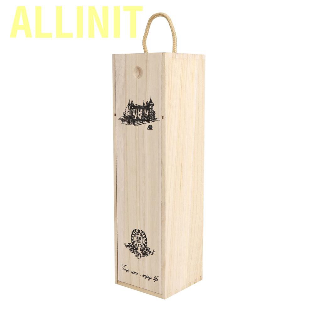 Allinit Retro Red Wine Bottle Box Portable Delicate Wooden Storage Container Gift Cas HG