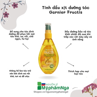 Tinhh dầu xịt dưỡng tóc Garnier Fructis siêu phục hồi mềm mượt tóc