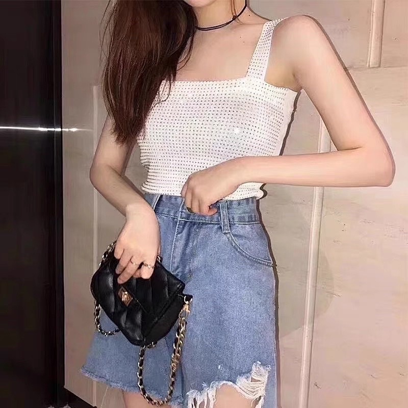 Áo len 2 dây đính đá