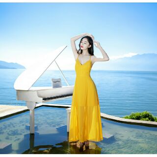 🔥DVK194022357 ĐẦM MAXI DÂY ĐAN LƯNG SUMMER🔥
