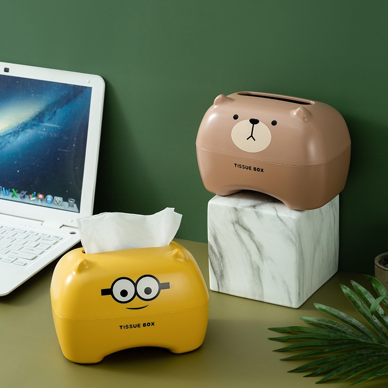 Hộp Đựng Khăn Giấy Hình Gấu Hoạt Hình Phong Cách Bắc Âu Dễ Thương