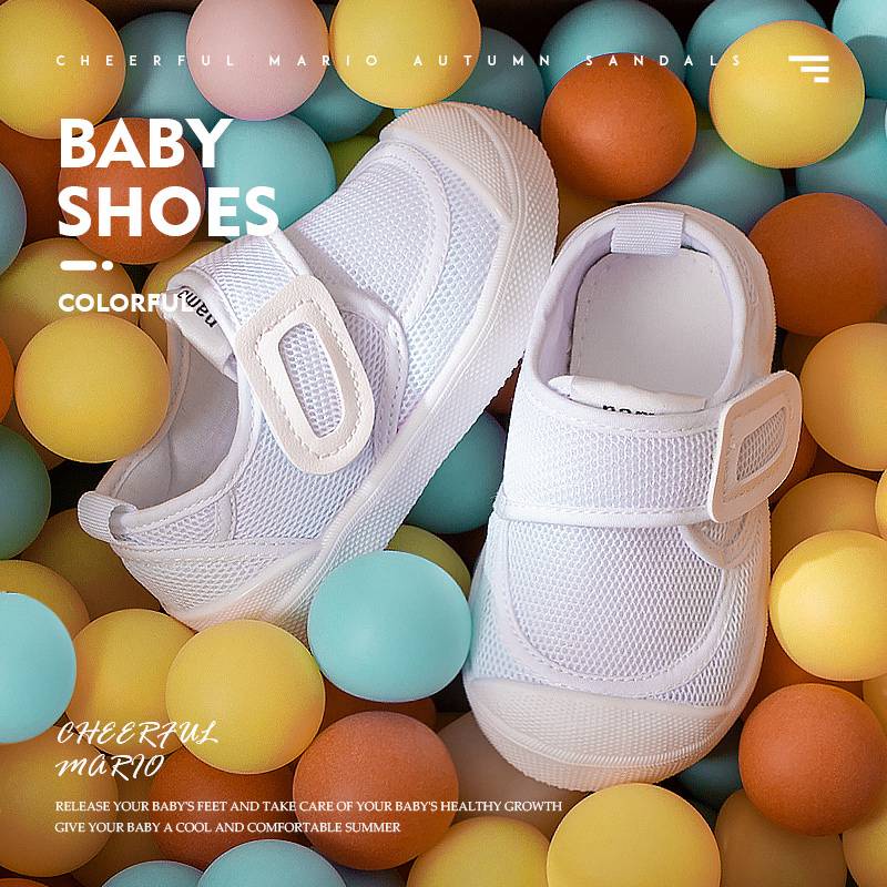 Giày thể thao CHEERFUL MARIO canvas lưới đế mềm thoáng khí thoải mái tập đi chống trượt thời trang cho trẻ em