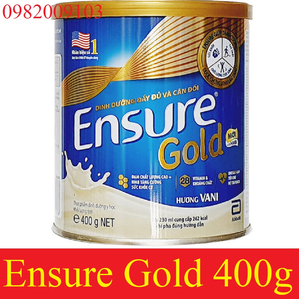 Sữa bột Ensure Gold Abbott hương vani lúa mạch &amp; american pharma group 400g dinh dưỡng cho người gầy ốm