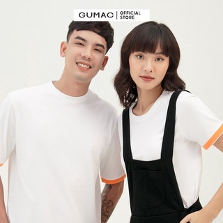 Áo thun nữ cổ tròn phối tay GUMAC thiết kế basic, AMB304