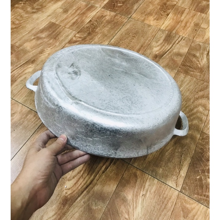 Chảo gang đúc đáy bằng cỡ lớn đk 35cm