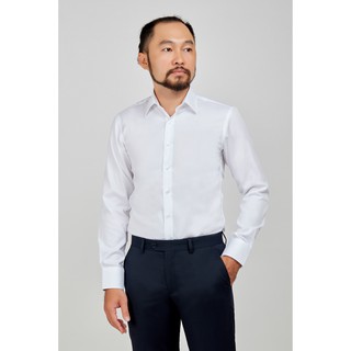Áo sơ mi nam mattana Slim fit trắng dài tay không túi MAM01200011707123