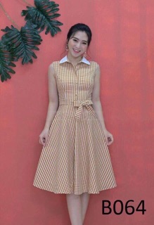 🍒Đầm caro kate sơmi sn (Free/big size XL, XXL)