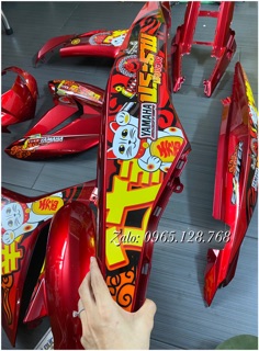 Dàn áo Ex 150 đỏ candy tem Mèo may mắn