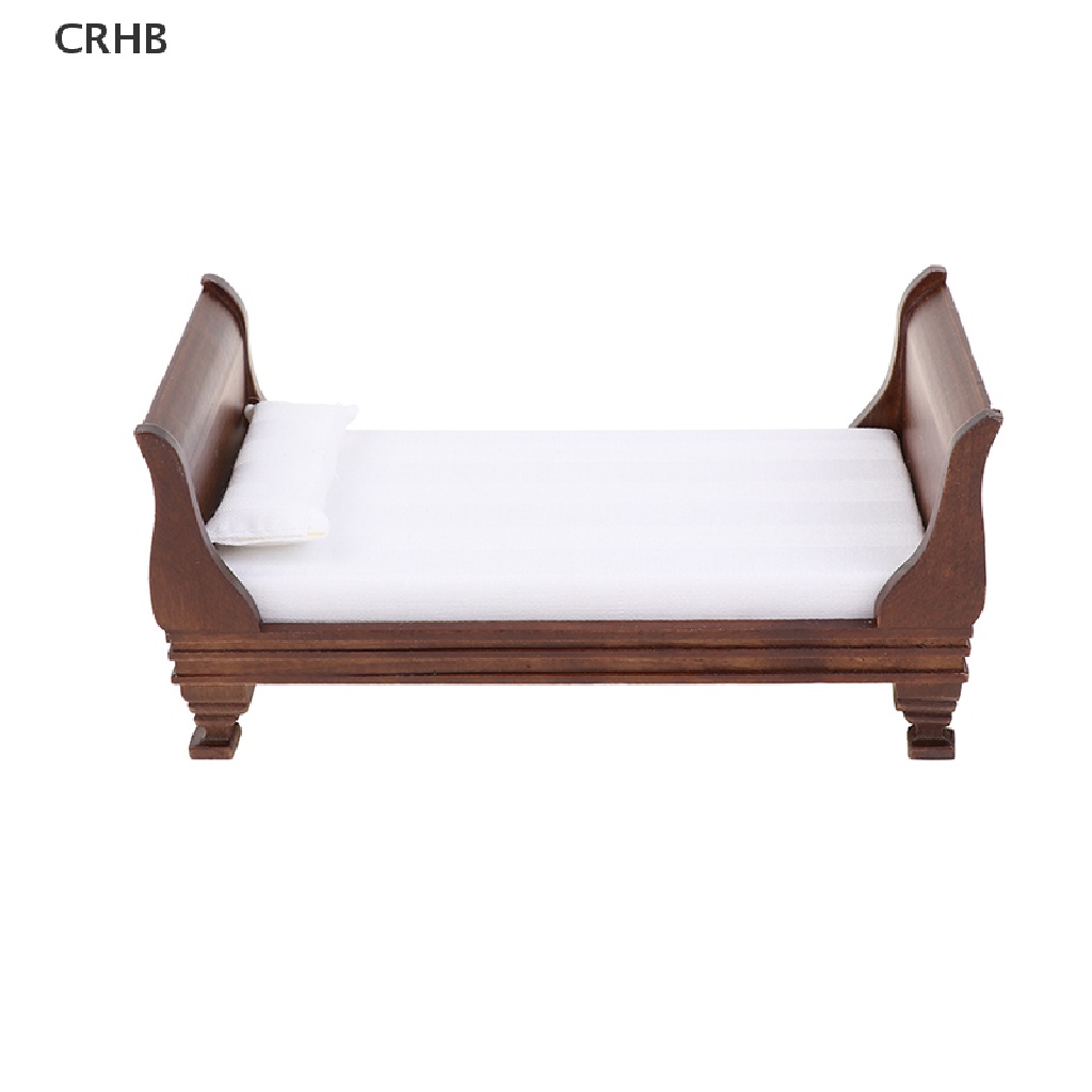 Giường Ngủ Gỗ Trang Trí Nhà Búp Bê Tỉ Lệ 1: 12 Mới