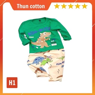 Đồ Bộ Tay Dài Bé Trai Hình Khủng Long và Hình Xe Từ 9kg-25kg. Chất thun cotton - Tomchuakids