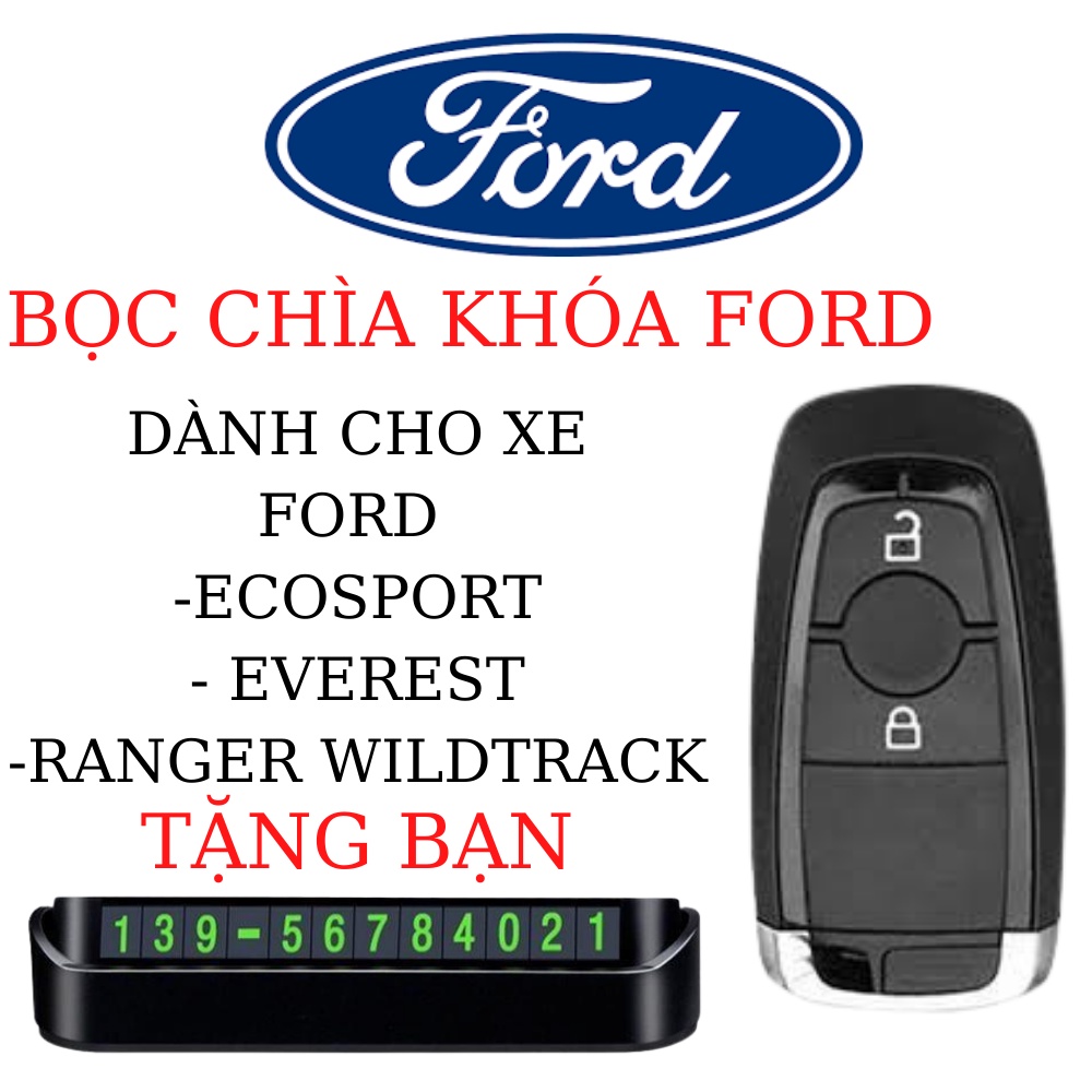 Bao da chìa khóa Ford Ecosport Everest Ranger 2 nút (FE2)