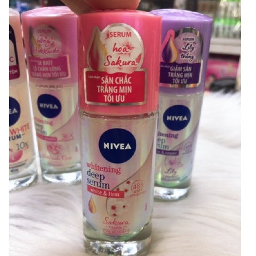 MỚI!!! - Lăn ngăn mùi NIVEA serum giúp dưỡng trắng chuyên sâu hương hoa hồng Hokkaido