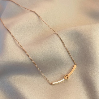 Smiley G Letter Titanium Steel Gold Female Necklace