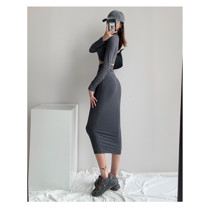 Set áo váy ôm body thể thao Ulzzang