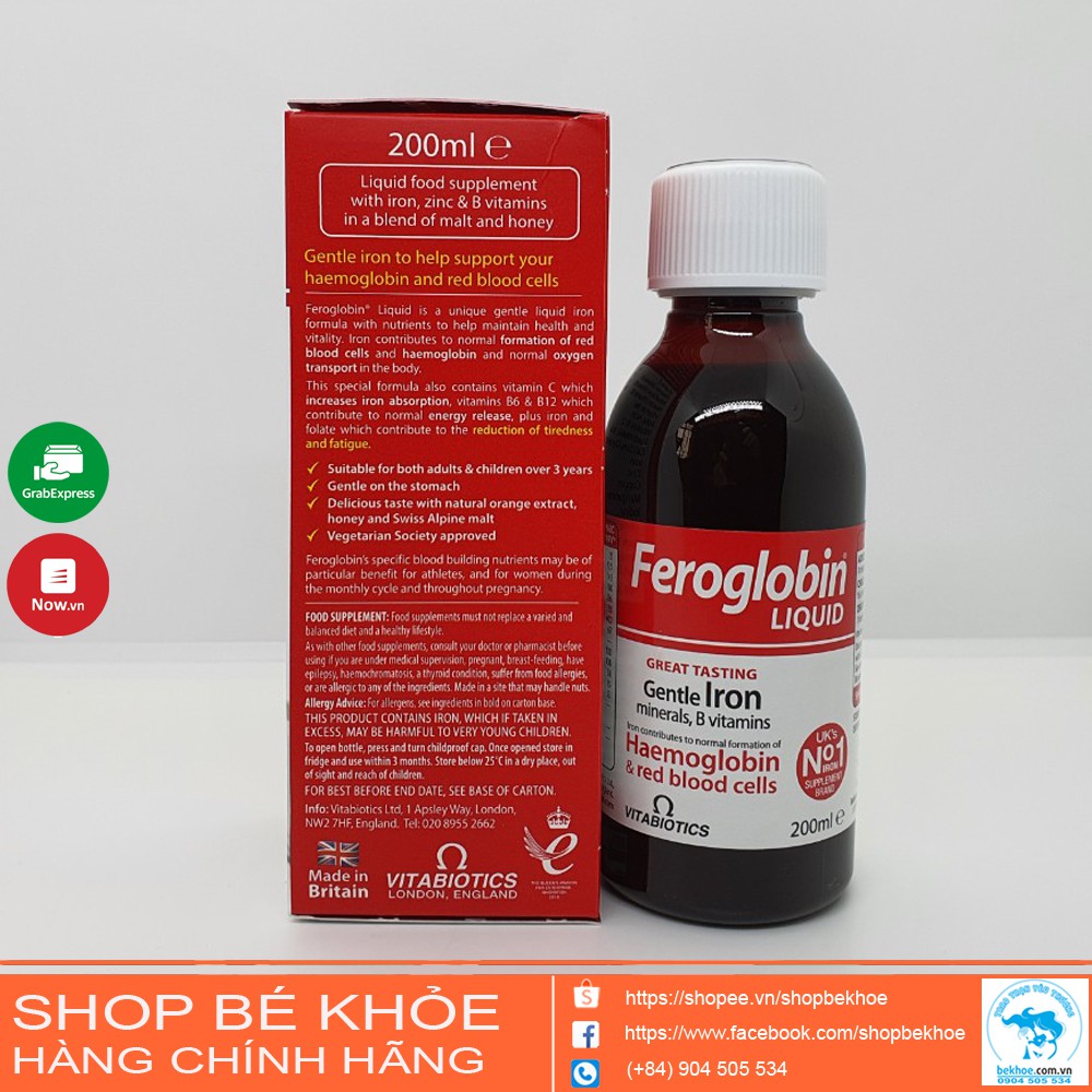 Sắt Feroglobin Liquid - Siro sắt  Feroglobin  200ml của Anh