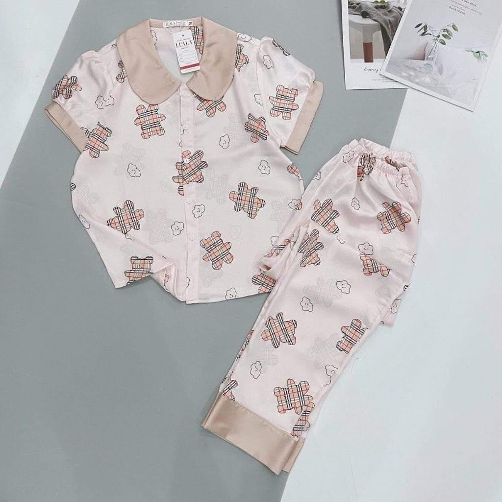 Đồ ngủ nữ hàn quốc, mặc ở nhà, chất liệu lụa latin mềm mịn, Sam luxury | BigBuy360 - bigbuy360.vn