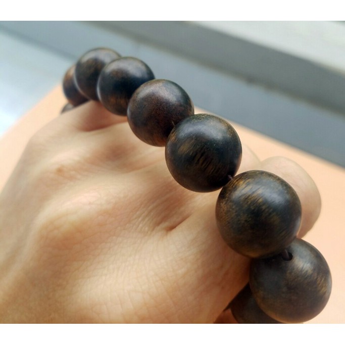Vòng tay nam Phong thủy trầm hương Indo may mắn, bình an – Size 16, 14, 12, 10 (mm)