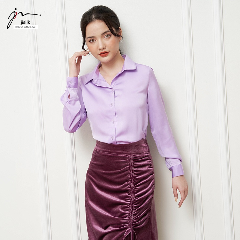 Chân váy chữ a dài jisilk xẻ tà bigsize qua gối công sở rút dây co giãn thu đông Meedi N.CVD-01