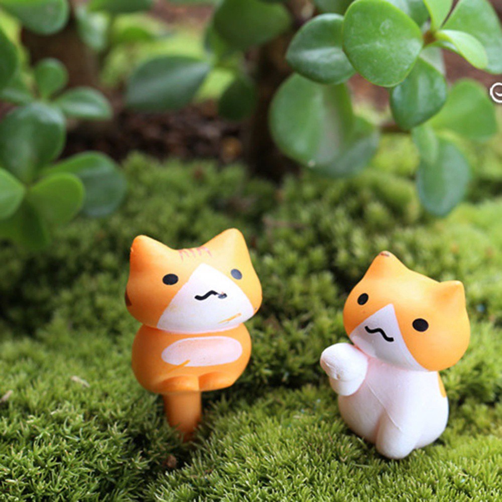 ALISON 6Pcs/set Micro Landscape Plastic Home Decor Miniature Figurines Beauty DIY Keys Cartoon Crafts Fairy Garden Lucky Cat
