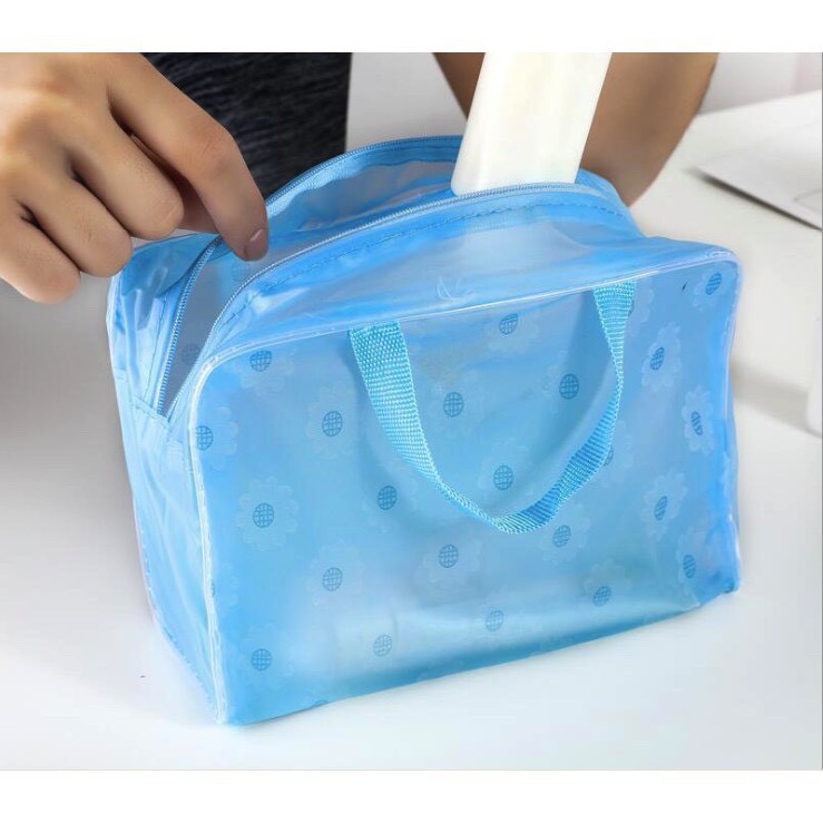 Túi đựng mỹ phẩm phong cách Hàn Quốc dễ thương/Túi đựng mỹ phẩm du lịch WASH BAG trong suốt, túi đựng đồ trang điểm mini