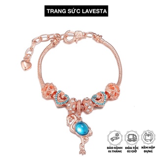 Vòng tay nữ full charm đính đá pha lê xanh thanh lịch Lavesta SUN104