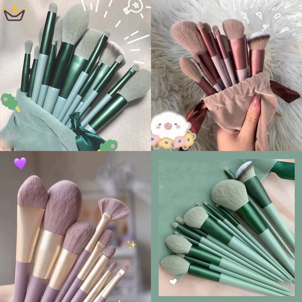 Bộ cọ trang điểm 13 món, cọ trang điểm nội địa trung màu hồng makeup cá nhân chuyên nghiệp MM