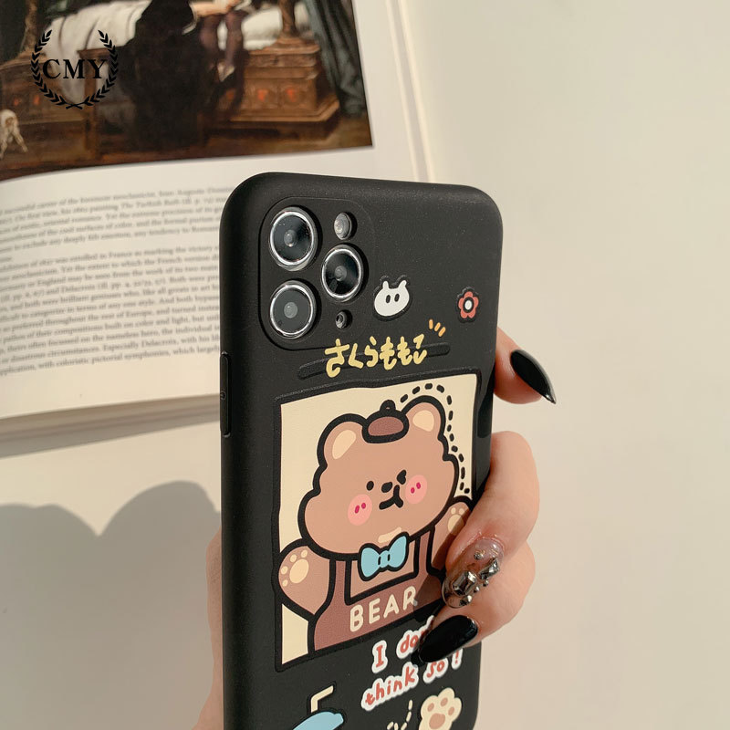 Ốp lưng silicon họa tiết gấu đáng yêu cho iPhone 11 Pro Max X Xr Xs Max 7 8 Plus Se 2020 12 pro max 12 mini | BigBuy360 - bigbuy360.vn