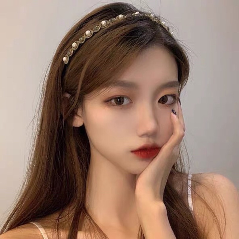 Bờm hạt đá phối hạt ngọc trai nhân tạo BOMDA138