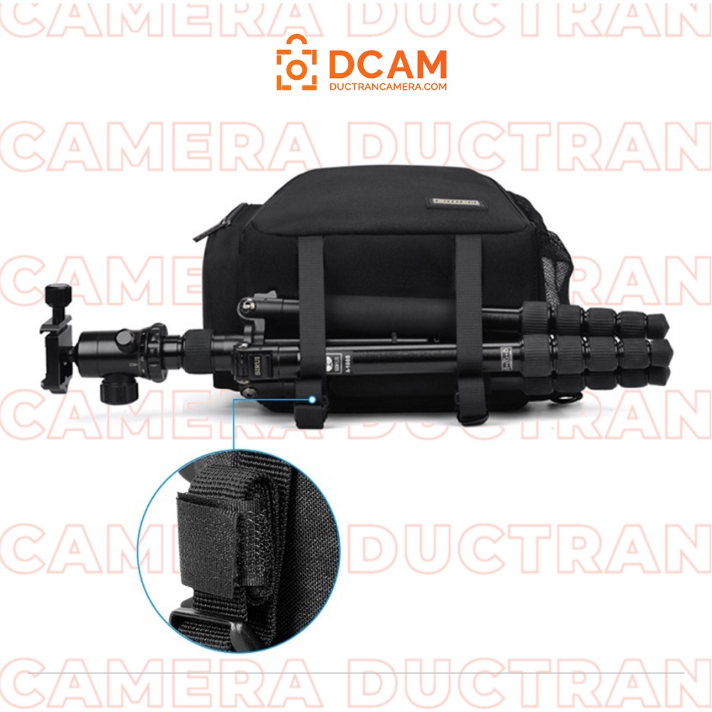 Túi Balo máy ảnh 2 trong 1 form cứng nhỏ gọn chống nước - Caden MINI CB07 - Đựng body + 3 lens to + tripod + phụ kiện...