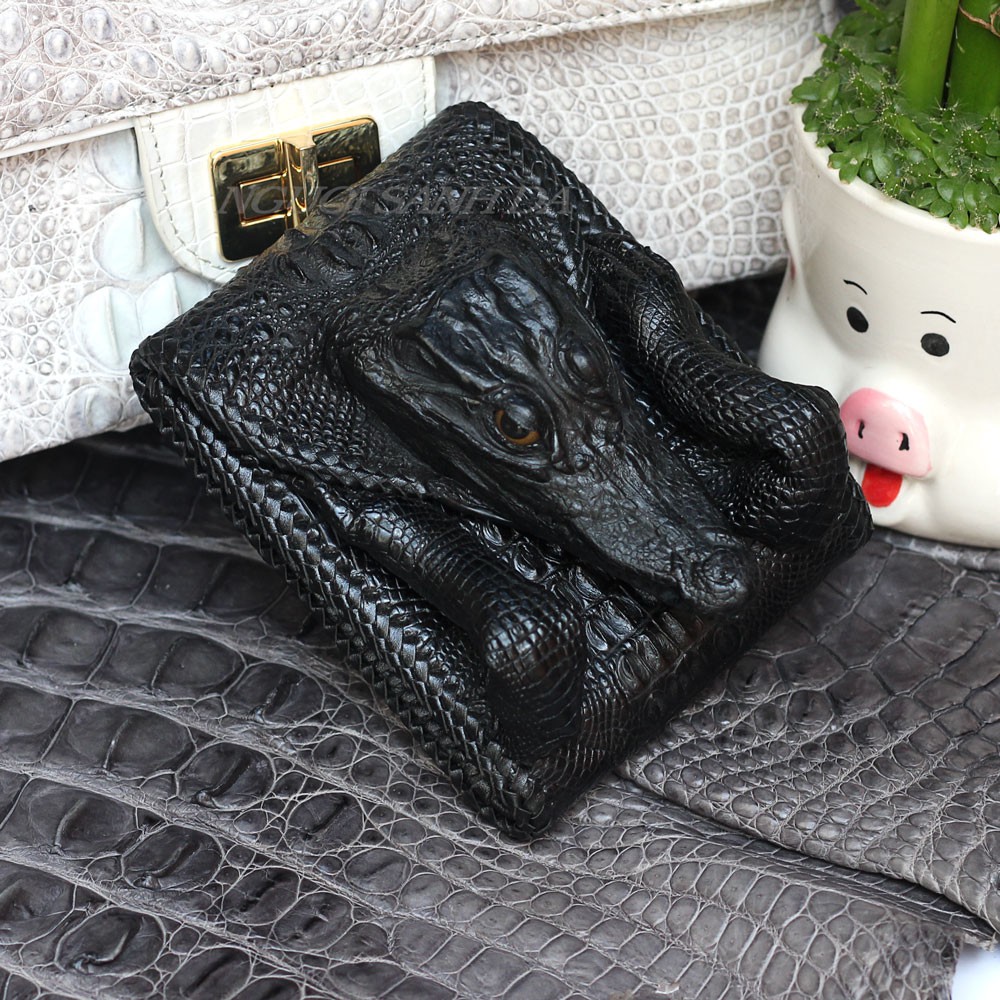 Ví nam da cá sấu nguyên con NGƯỜI SÀNH DA- Hàng tận xưởng , bảo hành 6 tháng