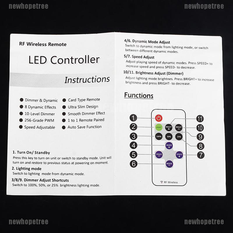 Remote Controller điều khiển độ sáng đèn LED dây 12V RF