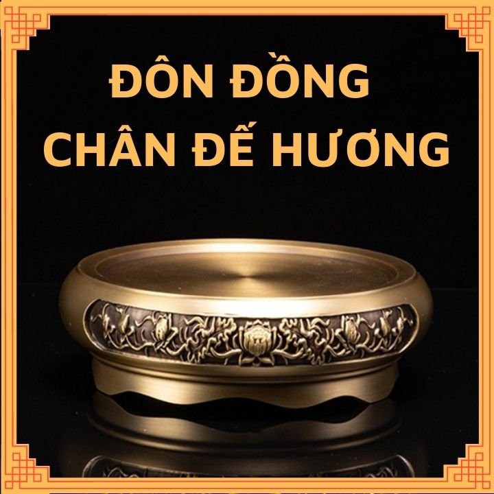 Lư xông Trầm hương chất liệu đồng nguyên khối - chọn mẫu đôn , đế lư đồng thay lư điện Tặng trụ cắm