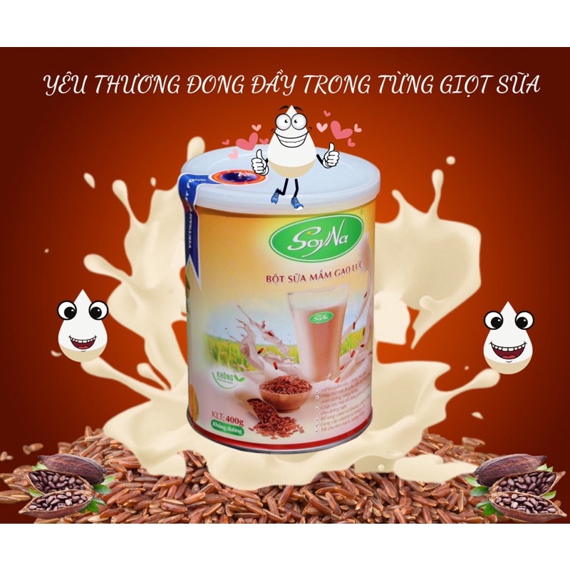 SỮA MẦM GẠO LỨT SOYNA- SỮA BỘT GIẢM CÂN AN TOÀN 100% TỪ MẦM GẠO LỨT(400gr)