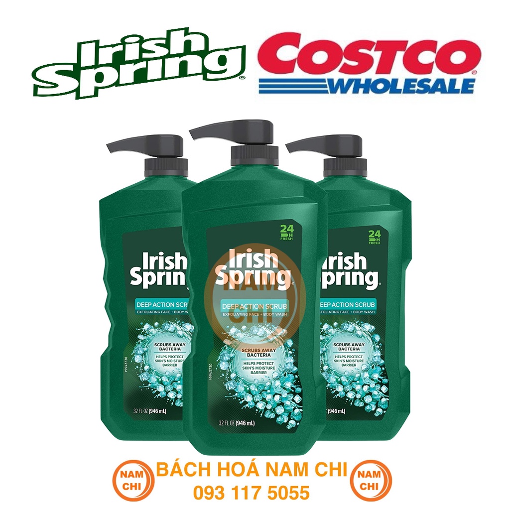 Sữa Tắm Cho Nam Irish Spring Deep Action Scrub 946ML