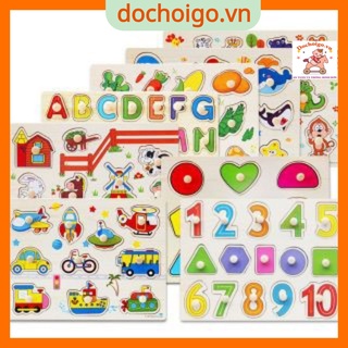 Đồ chơi bảng học núm gỗ cho bé, loại dày 8mm hàng loại 1, dochoigo.vn