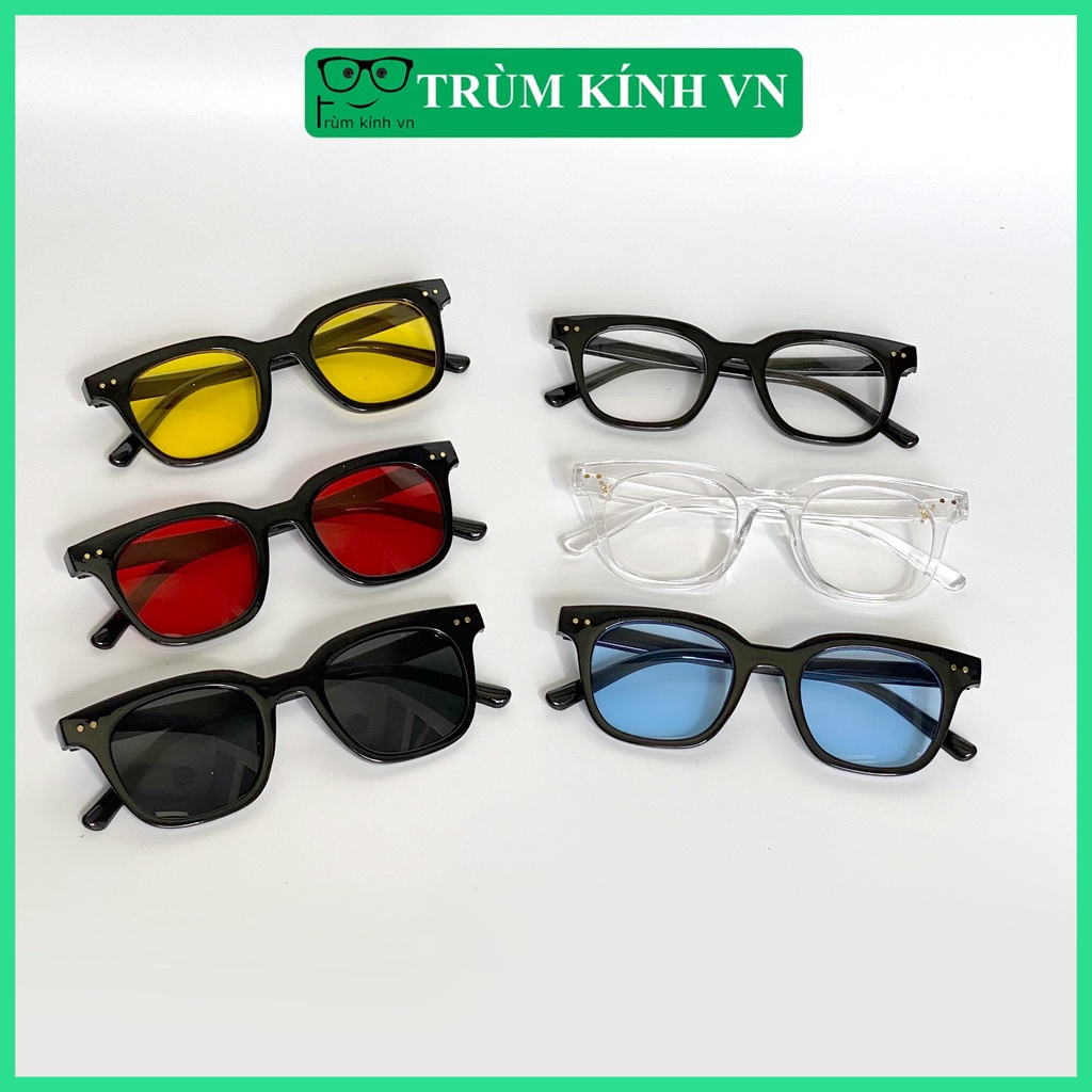 Mắt Kính Chữ V Phong Cách Ulzzang Hàn Quốc- Kính Hai Chấm Vàng Cao Cấp