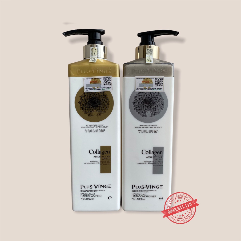 Cặp dầu gội xả Collagen Vinge Trắng |Kích Thích Mọc Tóc, Phục Hồi Tóc Hư Tổn☄️Hàng Chính Hãng CT52