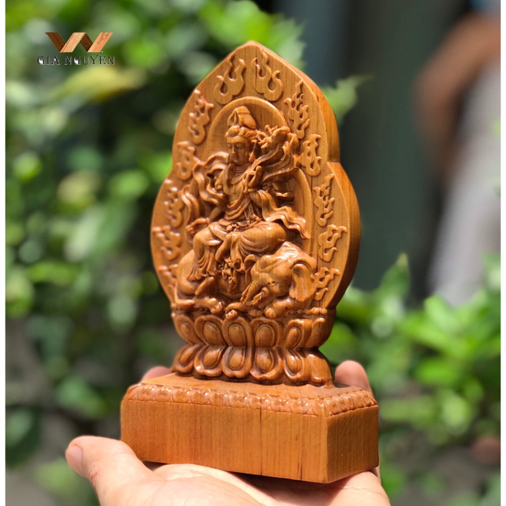 Tượng để xe ô tô,để bàn phật Văn Thù Bồ Tát bằng gỗ - Tuổi Mão - BẢO HÀNH VÀ ĐỔI TRẢ