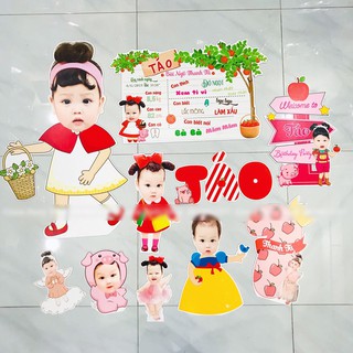 Chibi sinh nhật cho bé - Set chibi Trang trí tiệc Sinh nhật cho bé