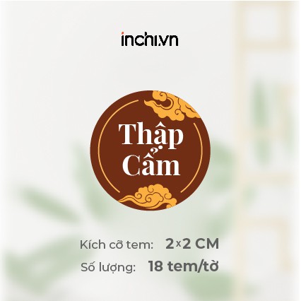 Tem Decal Bánh Trung Thu Cao Cấp Có Sẵn Hình Tròn  - 13 Nhân & 1 Nhân Viết Tay Size 18 Tem / Tờ Giá Rẻ