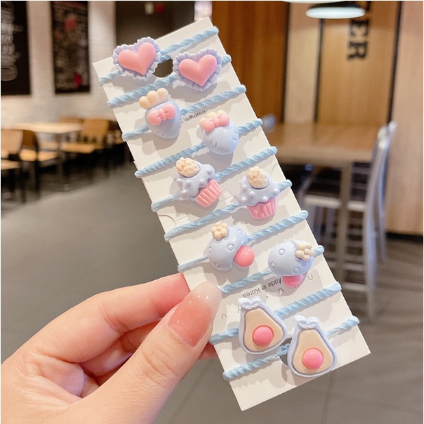 Set 10 Dây cột tóc dễ thương cho bé, buộc tóc kiểu công chúa